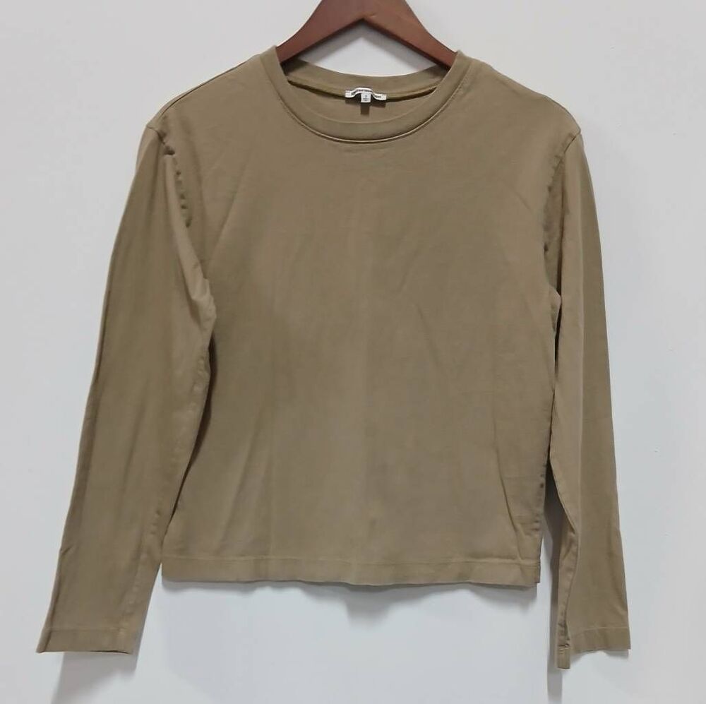 Reformation womens small organic cotton tshirt beige tan boxy classic crewneck